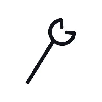 Pipe Wrench Black White Line Icon Editable Stroke Vector Symbol Ilustração Stock