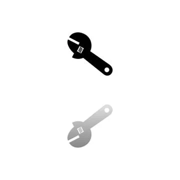 Pipe wrench icon flat Stock Illustration
