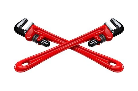 Pipe wrench. Plumber tool. Eps10 vector illustration. Stock Illustration