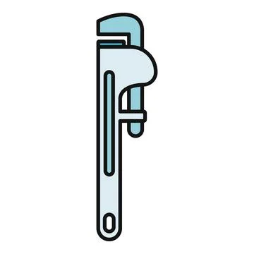 Pipe wrench plumbing tool icon with adjustable jaws Illustrazione stock