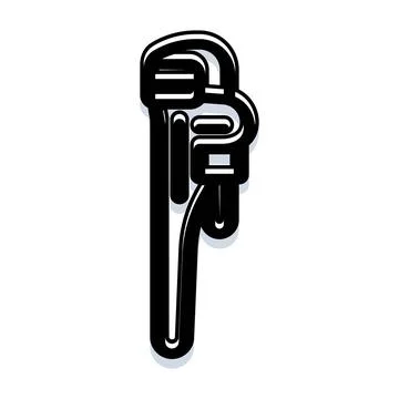 Pipe wrench tool adjusting plumbing equipment silhouette イラスト素材