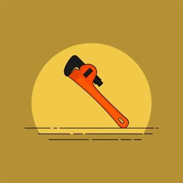 Pipe Wrench worker tool Stock Illustration