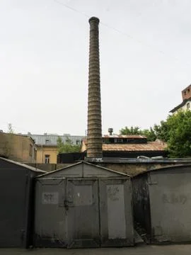 Pipe in the yard. 库存照片