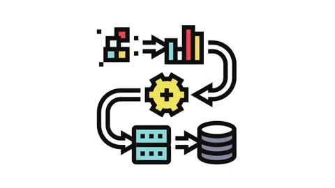Pipeline big data color icon animation Stock Footage 326108403