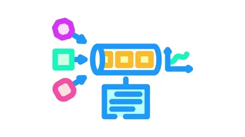 Pipeline big data color icon animation Stock Footage 327260103