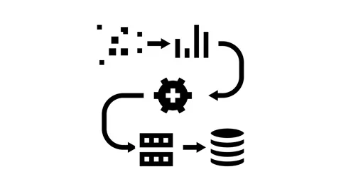 Pipeline big data glyph icon animation Stock Footage 326145755