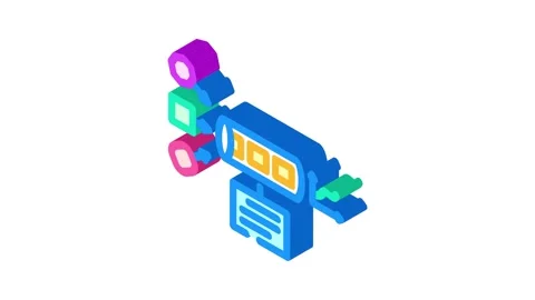 Pipeline big data isometric icon animation Stock Footage 327281027