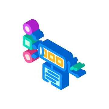 Pipeline big data isometric icon vector illustration Illustrazione stock