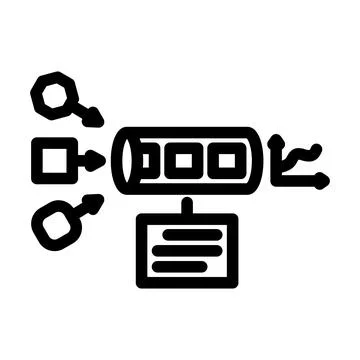 Pipeline big data line icon vector illustration Stock Illustration