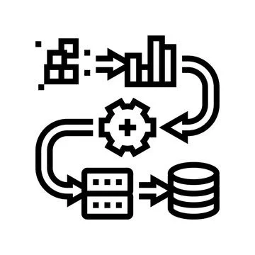 Pipeline big data line icon vector illustration Stock Illustration