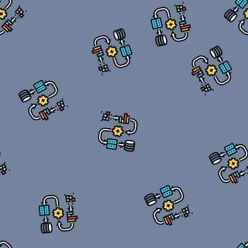 Pipeline big data vector seamless pattern Stock Illustration