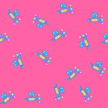 Pipeline big data vector seamless pattern Illustrazione stock