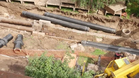 Pipeline construction repair Stock Footage 79855537