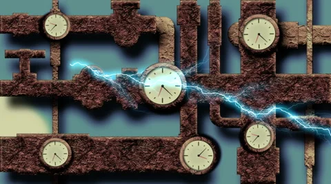The pipeline deformation and rotation of the clock Stock Footage 49442912