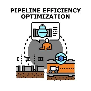 Pipeline efficiency optimization process color concept Stock Illustration