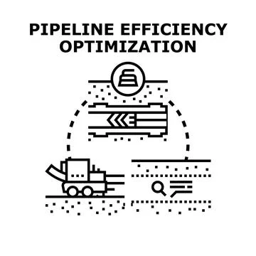 Pipeline efficiency optimization process icon vector Stock Illustration