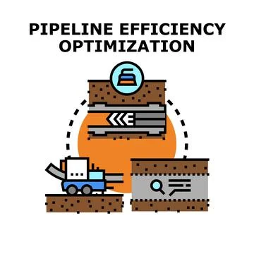 Pipeline efficiency optimization process icon vector Stock Illustration