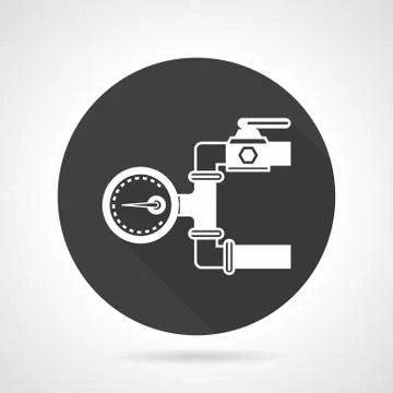 Pipeline gauge black round vector icon Stock Illustration