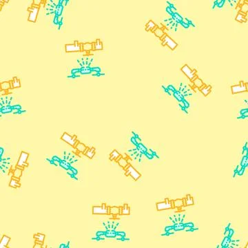Pipeline inspection drone vector seamless pattern イラスト素材