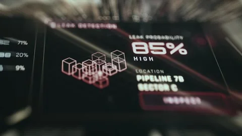 Pipeline Leak Probability Alert at 85 Percent Stock Footage 339460159