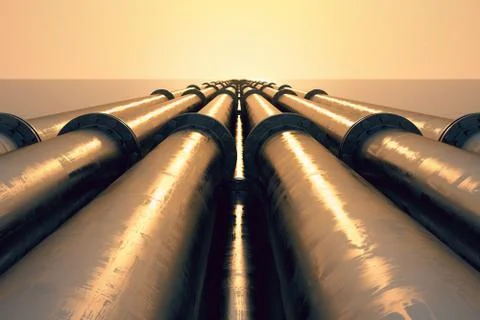 Pipeline sunset. Illustration