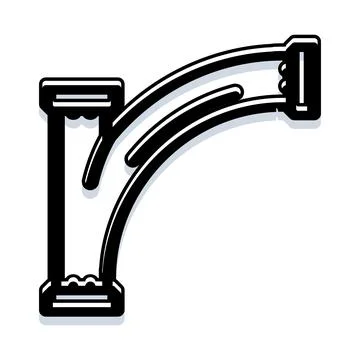 Pipeline system connecting components with fluid flow Stock Illustration