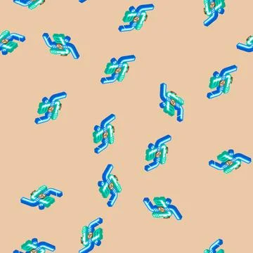 Pipeline system petroleum engineer isometric icon seamless pattern イラスト素材