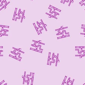 Pipeline system petroleum engineer line seamless pattern Illustrazione stock