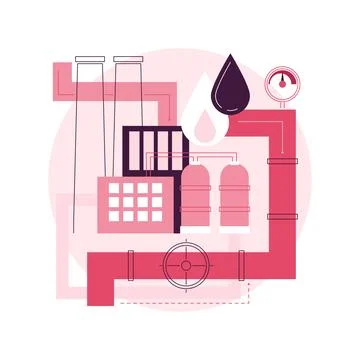 Pipeline transport abstract concept vector illustration. Stock Illustration