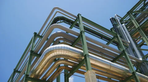 Pipeline transportation structure with blue sky 스톡 동영상 62845398