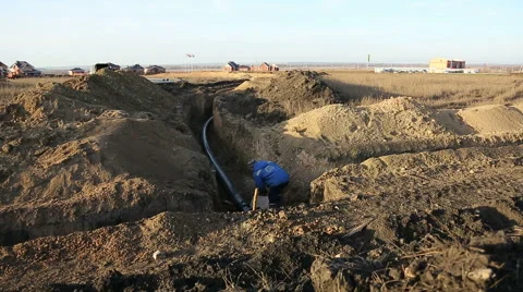 Pipeline trench Stock Footage 40737649
