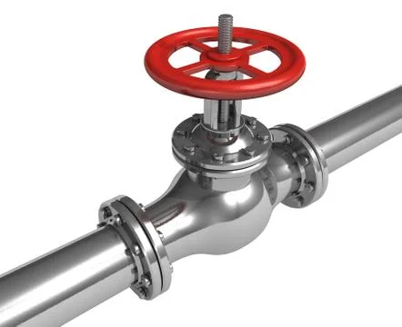 Pipeline with valve Stock Illustration