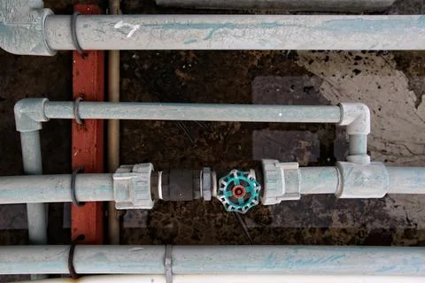 Pipeline with valve Foto stock