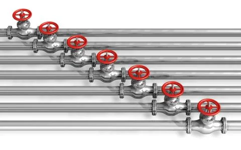 Pipeline with valves Stock Illustration