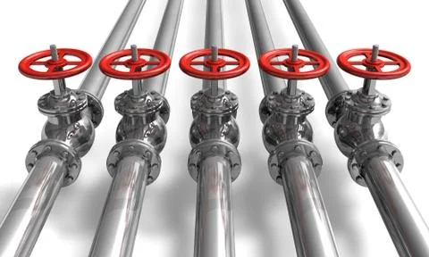 Pipeline with valves Illustrazione stock