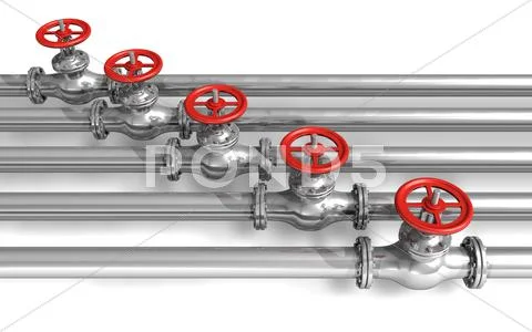 Pipeline with valves Stock Illustration