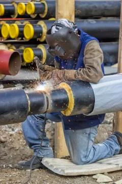 Pipeline welding Stock Photos