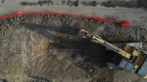 Pipeline Work in the Oilfield Stock Footage 332026919