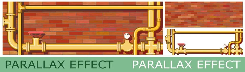 The pipeline is yellow. set of slides create parallax image layer. Cartoon style Stock Illustration
