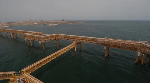 Pipelines Attached To LNG Tanker Stock Footage 64256568