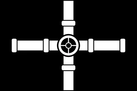 Pipelines black white icon - vector illustration Stock Illustration