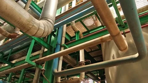 Pipelines in the factory Stock Footage 258548017