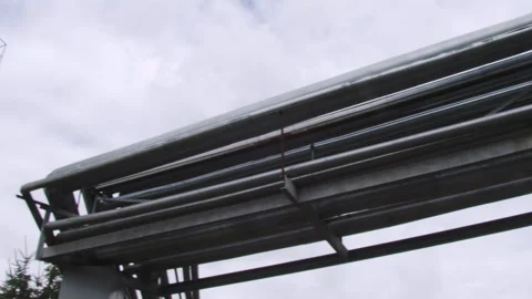 Pipelines on the factory. Pan right. 스톡 동영상 199064339