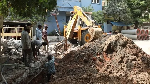 Pipelines-heavy-machine-work-india-2 Stock Footage 75306685