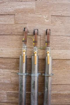Pipelines with valves Stock Photos