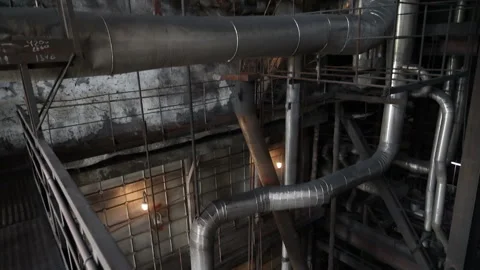Pipelines in the workshop of the heat-processing industry Stock-Footage 165498842