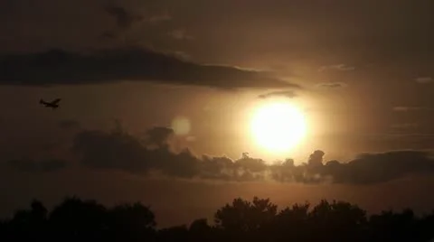 Piper Cub Flying In The Sunset Stock Footage 11401194