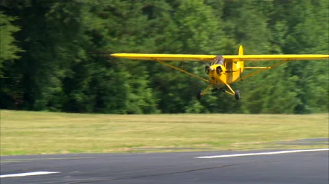Piper J-3 Cub Fly By Video stock 68148438