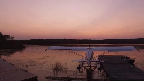 Piper PA-12 Sunset Stock Footage 164243992