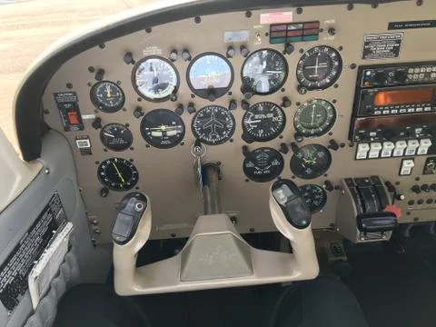 Piper Plane Cockpit Stock Photos